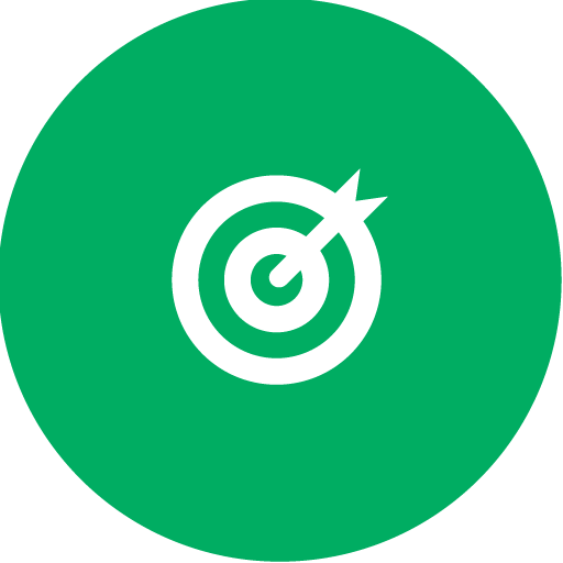 target with an arrow through the bullseye icon