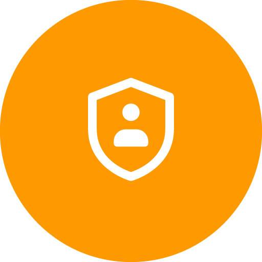 Shield with a person inside it icon