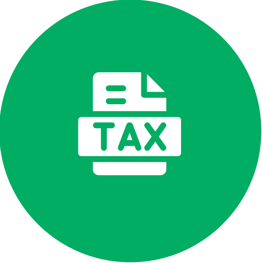 paper with the word tax on it - icon